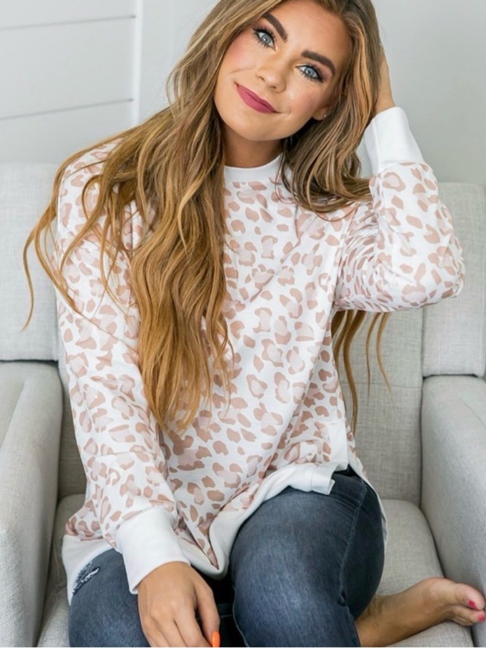 Leopard Print Tunic-Style Top